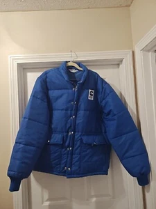 Abrigo acolchado de motor diésel Cummins vintage grande chaqueta azul invierno - Imagen 1 de 4