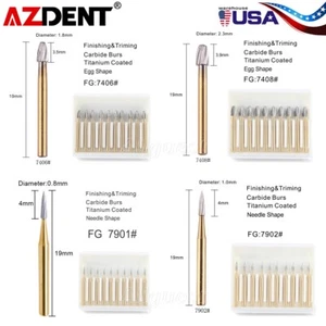 AZDENT Fresa dentale rotonda in carburo di tungsteno FG fresa rivestita in titanio ad alta velocità USA - Foto 1 di 32