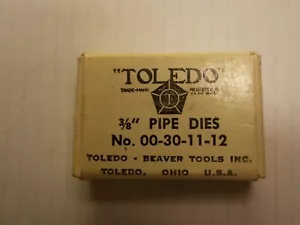 TOLEDO 3/8" NPT PIPE THREADING DIES RIGHT HAND No. 00-30-11-12 - Picture 1 of 3