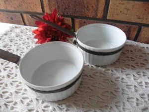 SET MIT 2 PFANNEN MIT WEISSEN SEITEN PORZELLAN MIT FRUGIERFEUER - Bild 1 von 6