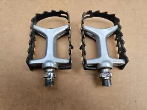 Pedali piattaforma mountain bike Sakae MTP-126 vintage anni 80 9/16" nero - Foto 1 di 10