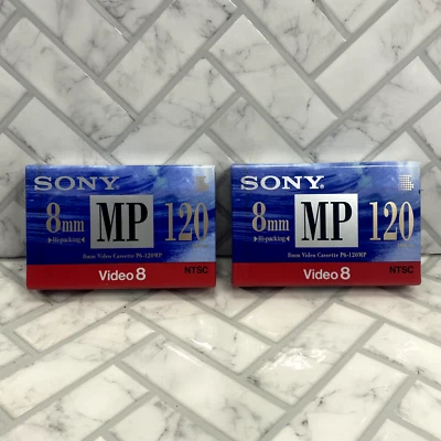 Sony 2 Pack 8mm Video Cassette Tape P6-120MPL 120 Minutes Factory Sealed FS - Image 1 of 4