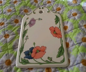  Vtg W.Germany Floral poppy flowers Villeroy & Boch cutting board hanging decor - Picture 1 of 5