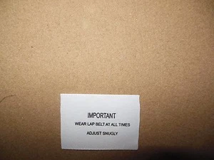 1970-71 Chevy Corvette Seat Belt label Hamill Important Label NCRS Correct   - Bild 1 von 3