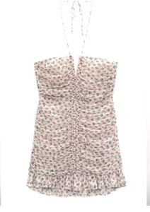 ZARA Damen Minikleid mit Blumenmuster und Rüschen Größe S - Bild 1 von 6