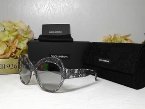 DOLCE & GABBANA DG4320 BUTLERFLY Clear / Black Lace Frame Sunglasses 56 19 140** - Picture 1 of 12