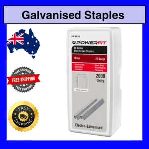 Powerfit Galvanised Staples 80 Series Wide Crown (6/8/10/12/14/16mm) 2000 Pack - Picture 1 of 7