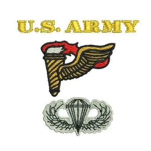 US Army Pathfinder with basic Jump wings Embroidered Polo Shirt - Picture 1 of 13