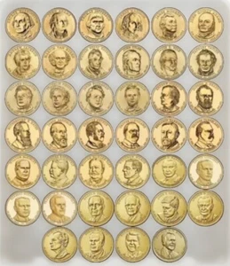 2007-2020 KOMPLETTER 40 Münzen US Presidential Dollar Satz Stempelglanz m. FLIP - Bild 1 von 8