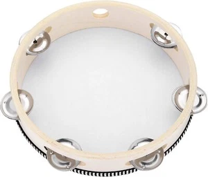 8 Inch Black Tambourine Musical Instrument for Kids Easy to Play Portable Fun - Picture 1 of 9