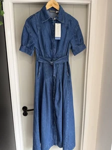 Mint Velvet Denim Midi Shirt Dress, Blue Navy UK 6 - Picture 1 of 14