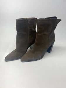 Bota Steve Madden Para Mujer Marrón Gamuza Plata Punta Corta Talla 11 M - Imagen 1 de 7