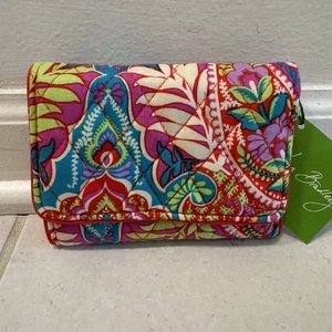 Cartera Vera Bradley triple plegable en cachemira en el paraíso nueva con etiquetas - Imagen 1 de 6
