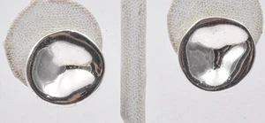 Estate Sterling Silver Designer CAROLEE Solid round Modernist Ladies earrings - Picture 1 of 5