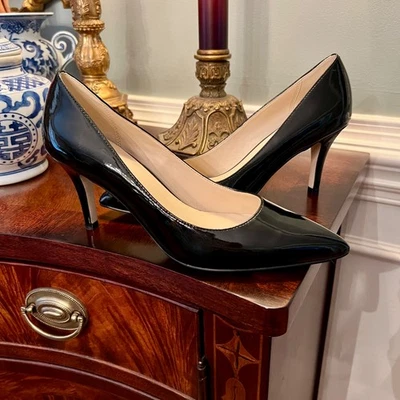 NWOB Cole Haan Grand OS Black Patent Leather Classic Pumps Heels Shoes Size 10AA - Image 1 of 4