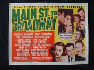 MAIN ST TO BROADWAY movie poster ETHEL BARRYMORE HELEN HAYES 1/2sheet 1953 - Picture 1 of 13