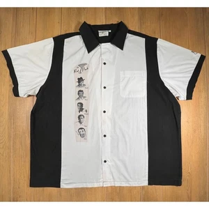 Camisa de Bowling Vintage Cruisin EE. UU. Rat Pack Para Hombres 2X Negra Blanca Puntada Única - Imagen 1 de 13