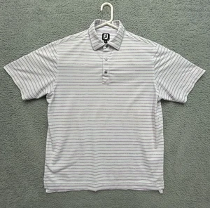 FJ FootJoy Polo Golf Shirt Herren Größe L rosa weiß gestreift - Bild 1 von 11