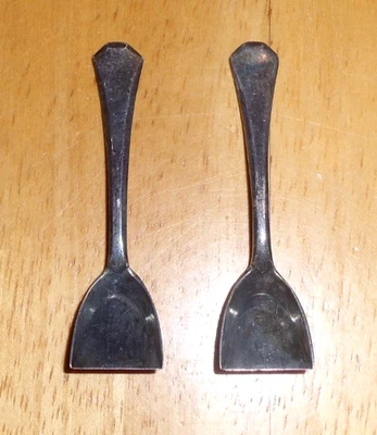 Vintage Pair matching salt spoons shovels WMF I/0  Germany Silver Plate  2.5" - Image 1 of 4