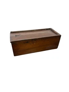 Antique Tulip Poplar Slide Lid Candle Document Box Country Primitive - Picture 1 of 17