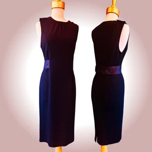 Diane von Furstenberg Dress AU 12 Black Stretch Wool Silk Blend Old Money Office - Picture 1 of 11