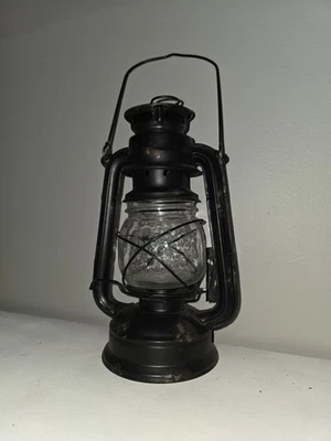 Фермерский домик деревенский черный выветренный состаренный металлический клеточный фонарь с ручкой - Изображение 1 из 4