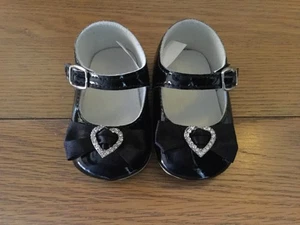 BABY GIRLS BLACK PATENT SOFT SOLE PRAM SHOES SIZE 3-6 MONTHS SIZE UK 1 BNIB - Picture 1 of 1