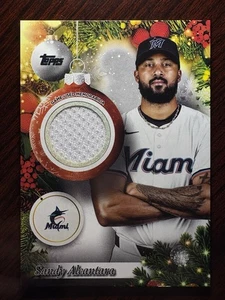 2025 Topps Holiday Sandy Alcantara Bat Relic Miami Marlins - Picture 1 of 1