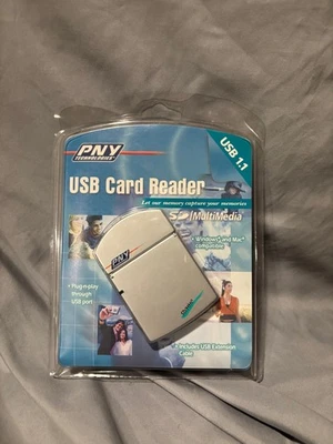 Lector de tarjetas USB PNY Technologies compatible con Windows y Mac USB 1.1 Foto 1 de 2