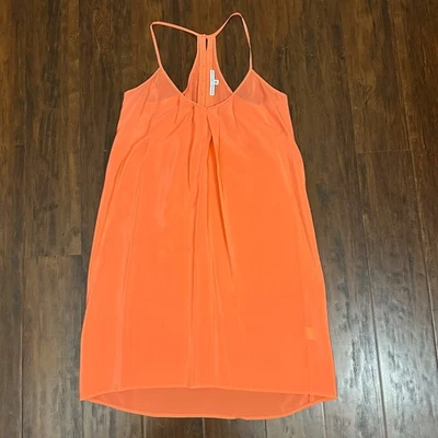 Mini Vestido sin Mangas AMANDA UPRICHARD para Mujer Talla P Naranja Espalda Corredora Seda Transparente Fluido Foto 1 de 4