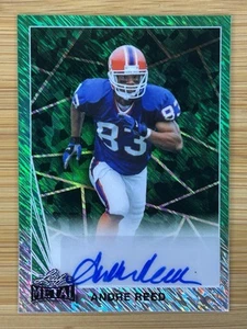 🔥1/1🔥 2024 Leaf Collective Metal Andre Reed Green SHIMMER AUTO AUTOGRAPH BILLS - Picture 1 of 2