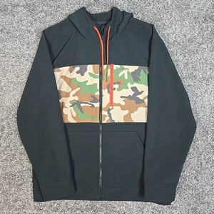 Simms Jacket Mens XL Rouge Fleece Hoody Black Camouflage Softshell Full Zip - Picture 1 of 8