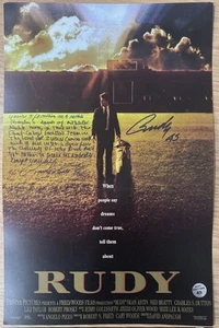 RUDY RUETTIGER SIGNED AUTO 11X17 RUDY MOVIE POSTER FULL QUOTE AUTOGRAPHED HOLO F - Picture 1 of 4