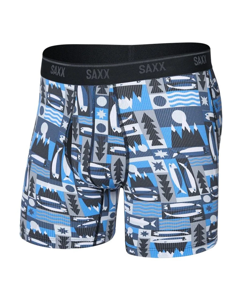 Saxx Quest быстро сухой сетки боксера бриф мухи мужское нижнее белье, зимний рыболов/синий, L - Изображение 1 из 1