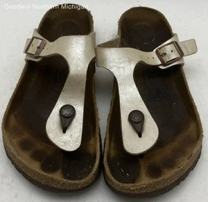 Birkenstock White Solid Thong Sandal Women 7 - Picture 1 of 6
