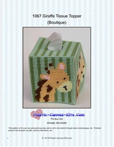 Giraffe Taschentuch Topper - Winter - Kunststoff Leinwand Muster oder Kit - Bild 1 von 1