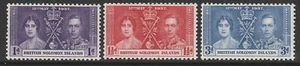 British Solomon Islands 1937 Coronation set SG 57-59 Mnh. - Picture 1 of 1