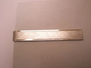Matte Finish Silver Tone Vintage DANTE Tie Bar Clip simple plain quality - Picture 1 of 5