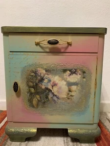 Super Rabatt! Design Kommode Massivholz Retro Unikat Handarbeit 48x57x38 cm - Bild 1 von 10