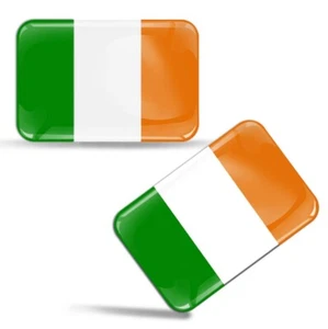 2 irische Flagge Aufkleber Irland 3D Harz gewölbt Aufkleber Kleber Auto Motorrad - Bild 1 von 6