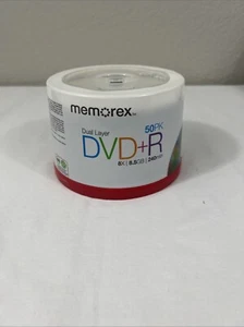 New/Sealed Memorex Dual Layer DVD+R 50-pack - 8X, 8.5GB, 240min Free Shipping - Photo 1/3