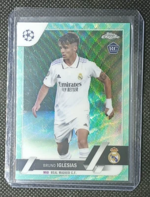 Bruno Iglesias 2022-23 Topps Chrome UEFA Aqua Wave #/199 Real Madrid - Image 1 of 2