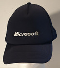 MICROSOFT Corporate Logo Mesh Snapback Truckers Cap Hat. Colour Blue. Adjustable