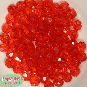 Lote de 40 cuentas de chicle de acrílico faceta roja transparente de 12 mm - Imagen 1 de 1