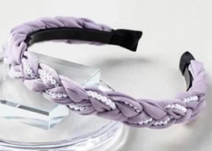 Women’s Girls Hair Jewelry  80’ Lavendar Pearl Bead Head Band!💜🤍💜🤍💜z - Picture 1 of 2