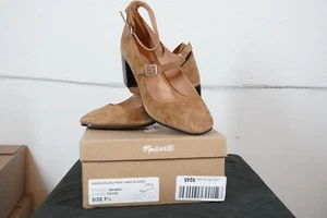Madewell Womens $158 The Nettie Heeled Mary Jane Suede Size 7.5 NH990 - Picture 1 of 11