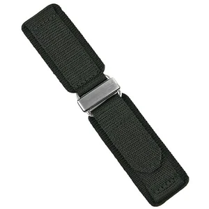 B & R Bands Black Double Layer Nylon Hook N Loop Watch Band Strap 20mm 22mm 24mm - Picture 1 of 8
