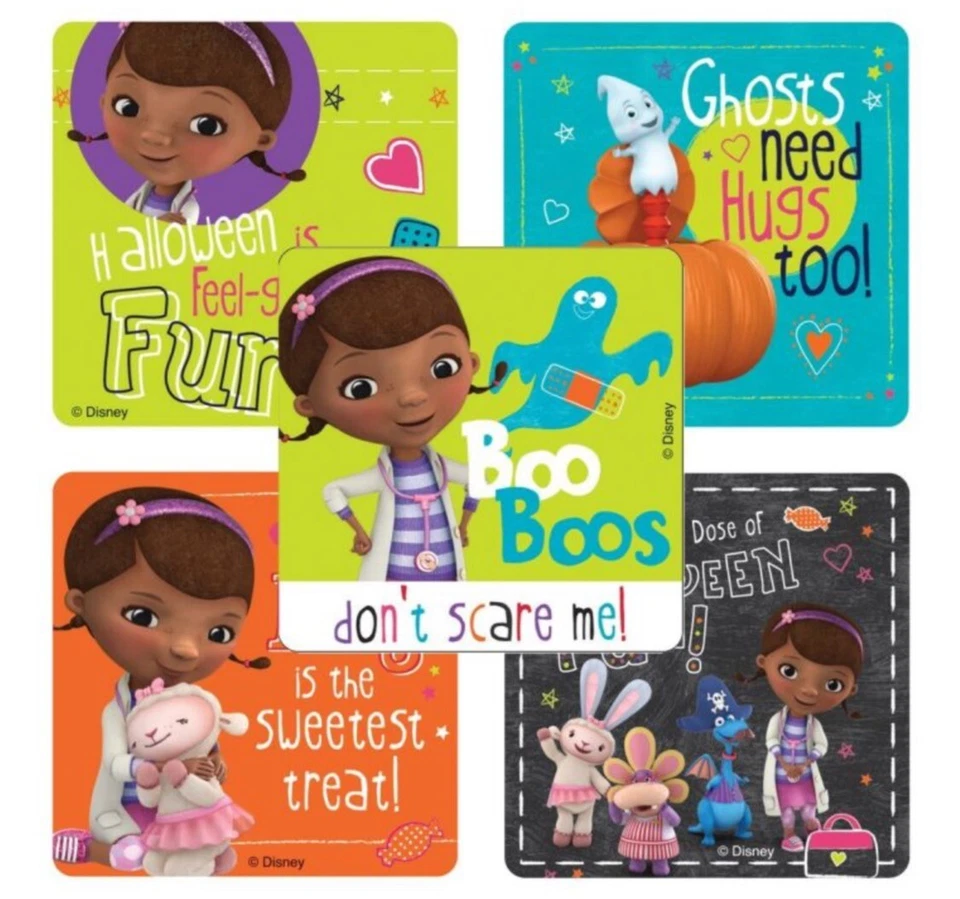 25 pegatinas de Halloween Disney Junior Doc McStuffins favores de fiesta truco o trato Foto 1 de 1