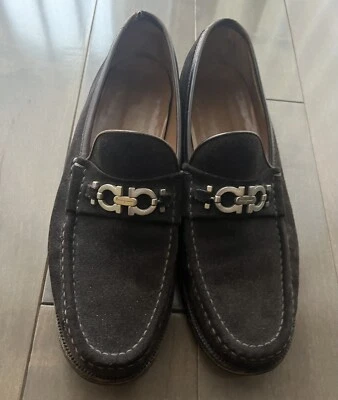 SALVATORE FERRAGAMO Men’s Diego Brown Suede Horse Bit Loafers US 10.5 D - Image 1 of 4