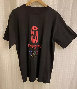 BEIJING 2008 Summer Olympics Mens Black Official T-Shirt -100% Cotton- Sz XXXL - Picture 1 of 5